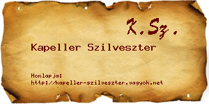 Kapeller Szilveszter névjegykártya